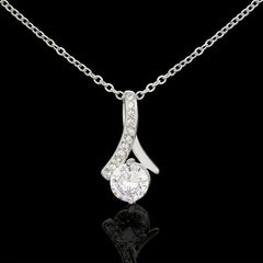 Water Drop Necklace With Lettered Present Card & Zircon Mother's Gift