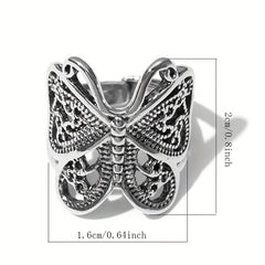 Vintage Butterfly Ring For Men Open Adjustable Casual Jewelry Gift