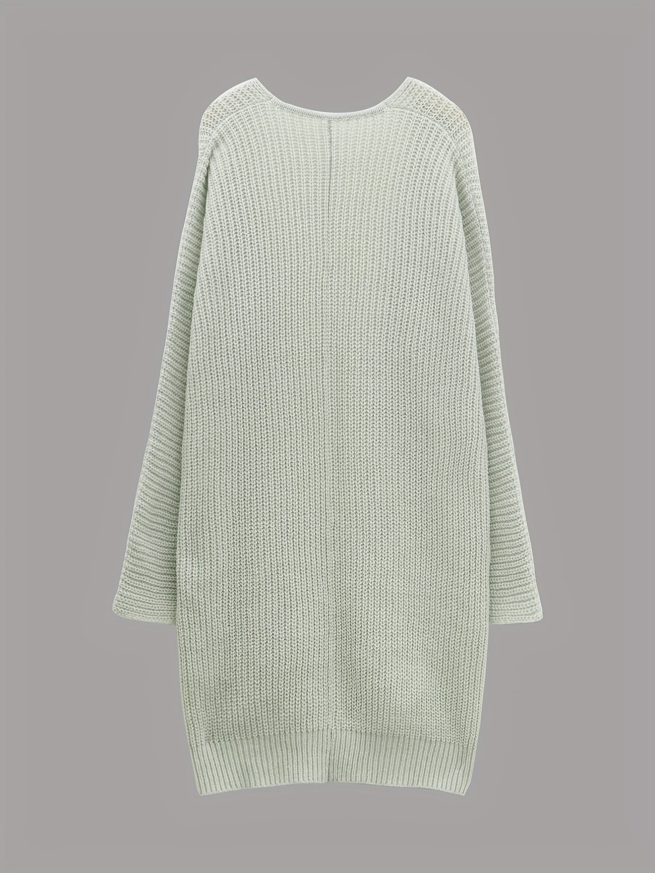  Cable Batwing Sleeve Open Front Cardigan with Pockets