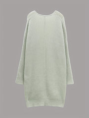  Cable Batwing Sleeve Open Front Cardigan with Pockets