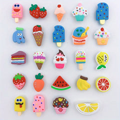 24pcs Cartoon Ice Cream Shoe Charm DIY Decoration Set