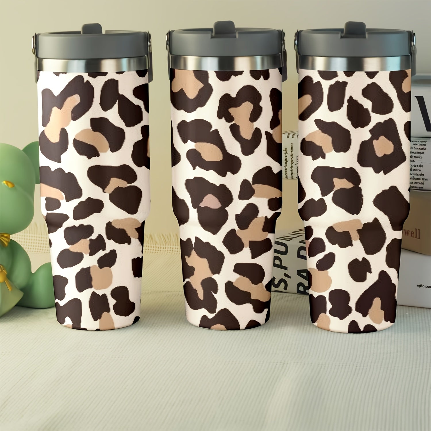 30oz Leopard Print Stainless Steel Travel Mug Insulated Hot/Cold
