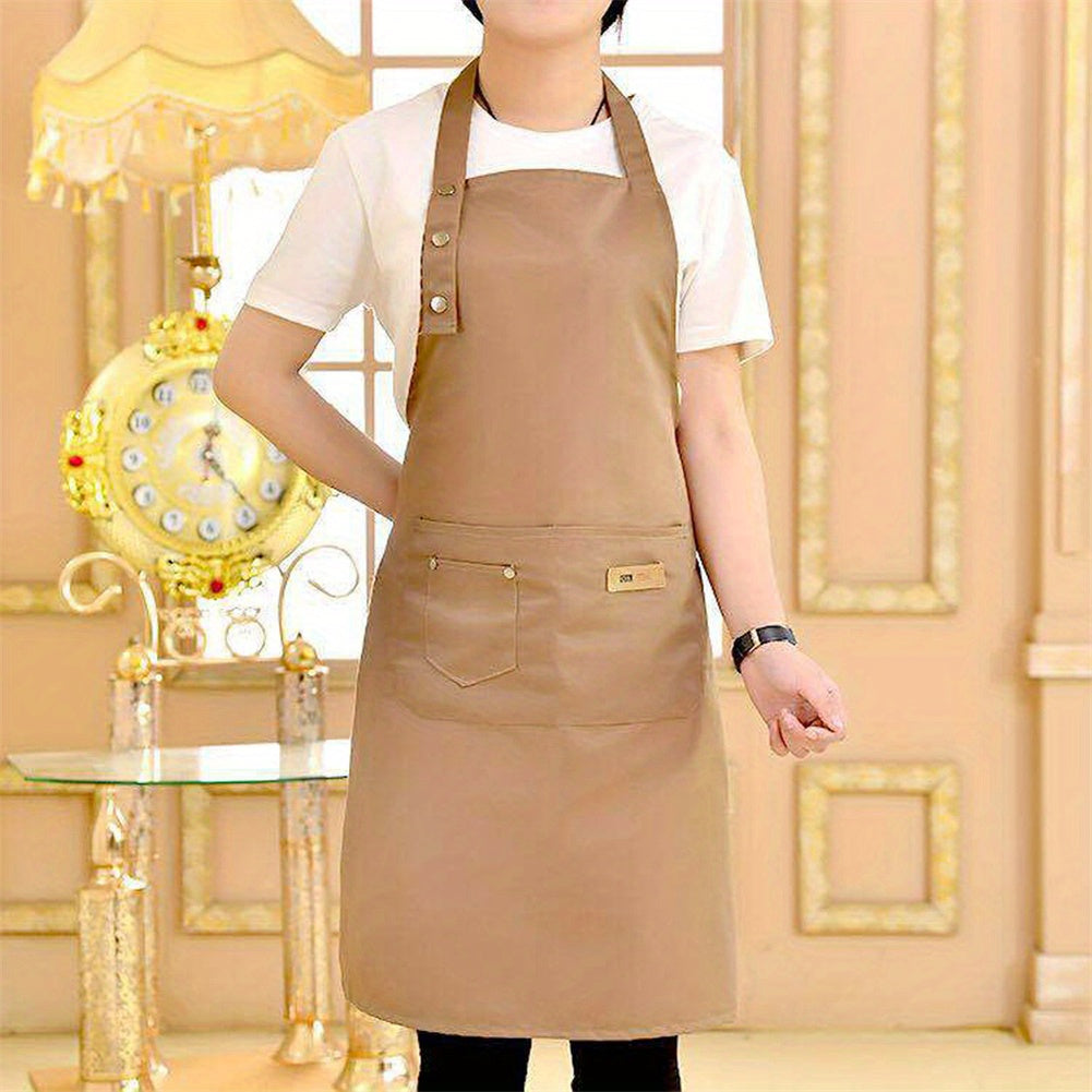 Adjustable Shoulder Straps Apron w/ Pockets - Restaurant Cooking