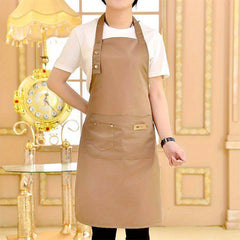 Adjustable Shoulder Straps Apron w/ Pockets - Restaurant Cooking