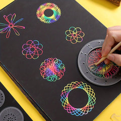 28pcs DIY Magic Ruler Scratch Painting Set Colorful Puzzle Drawing Tools