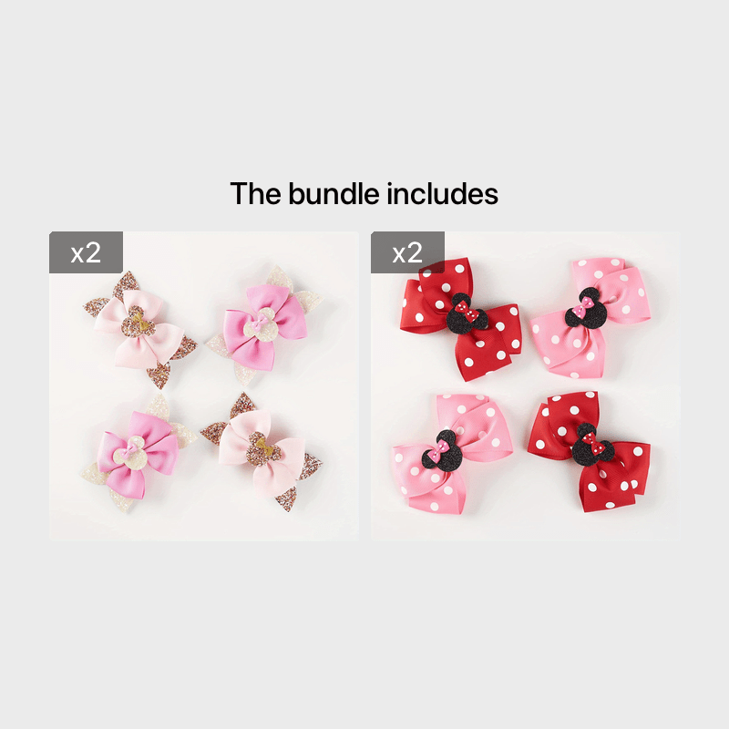 4pc Sequin Bow Hair Clips Set for Holiday Parties