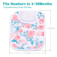 4 Pcs Baby Bandana Drool Bibs Set 100% Organic Cotton for Girls Newborn
