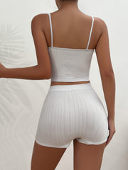 Lace Trim Pajama Set Sleeveless Cami & Shorts Women's Sleepwear