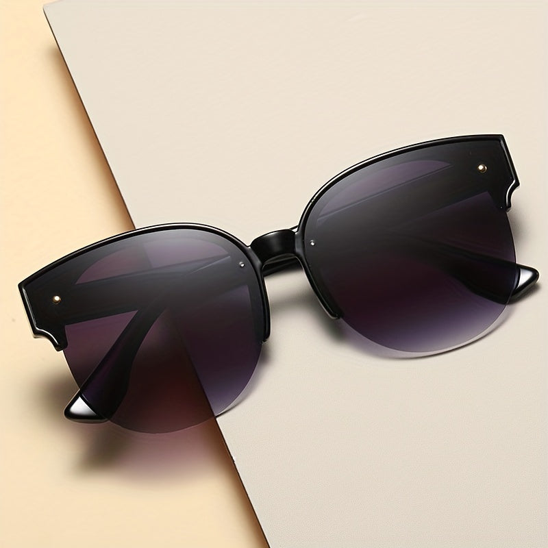 Y2K Cat Eye Sunglasses Semi Rimless UV400