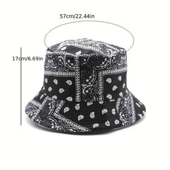 Paisley Pattern Reversible Bucket Hat for Outdoor