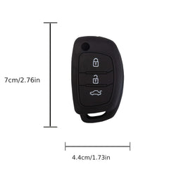 Modern Car Silicone Key Cover 3 Buttons Folding Key