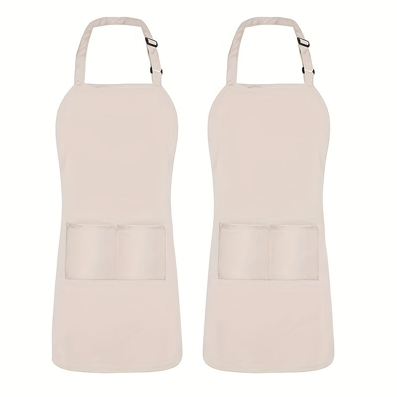 Adjustable Strap Bib Apron w/ 2 Pockets for Men & Women