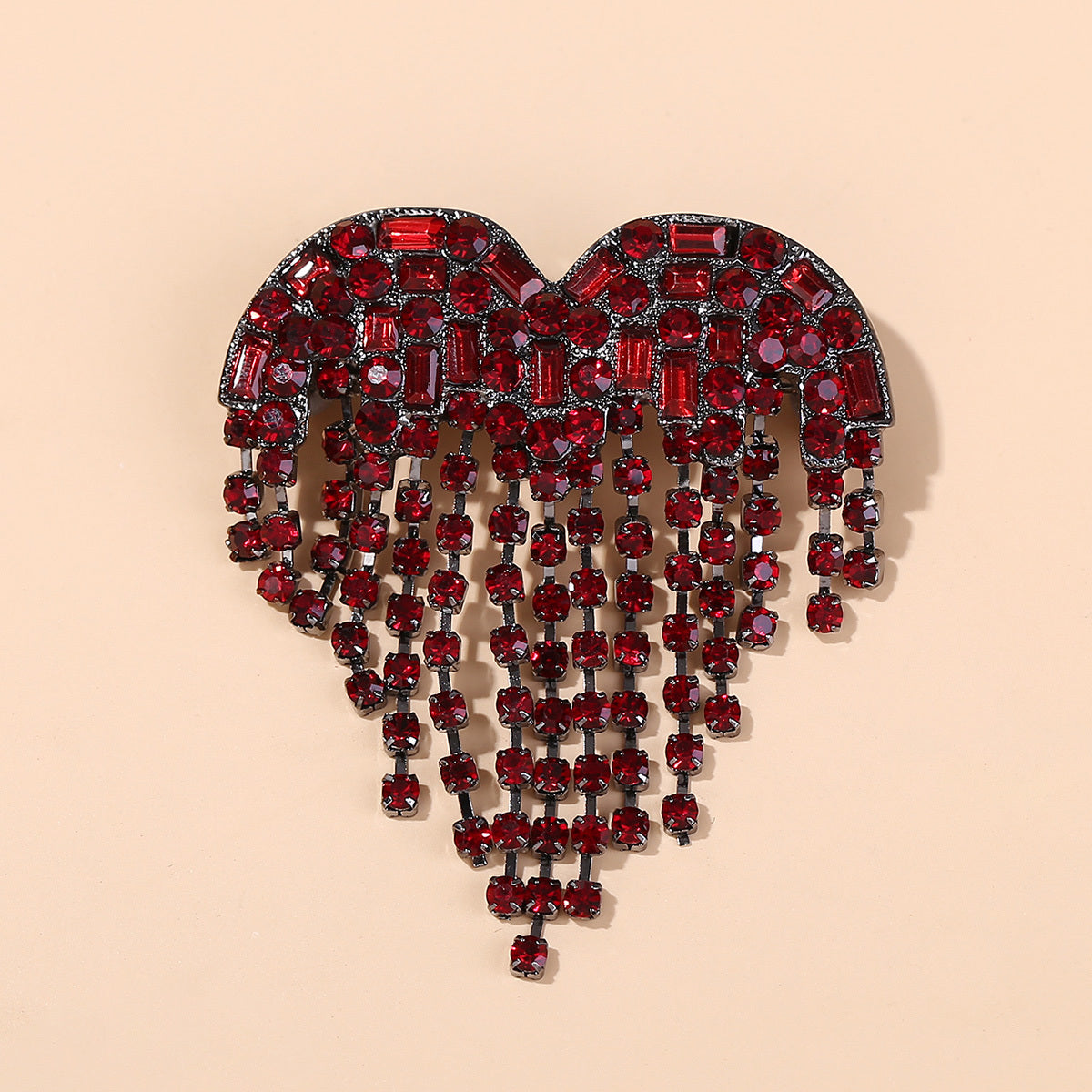 Men's Heart Tassel Brooch Collar Pin Clothing Accessory
