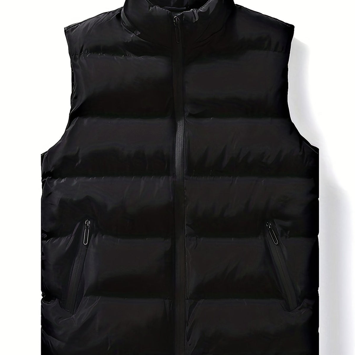 Men's Zip Up Stand Collar Vest with Pockets