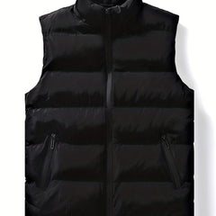 Men's Zip Up Stand Collar Vest with Pockets