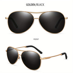 Men's Polarized Aviator Sunglasses Metal Frame