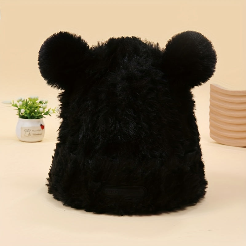 Warm Beanie Bear Ear Hat Lightweight Knitted Windproof Hat