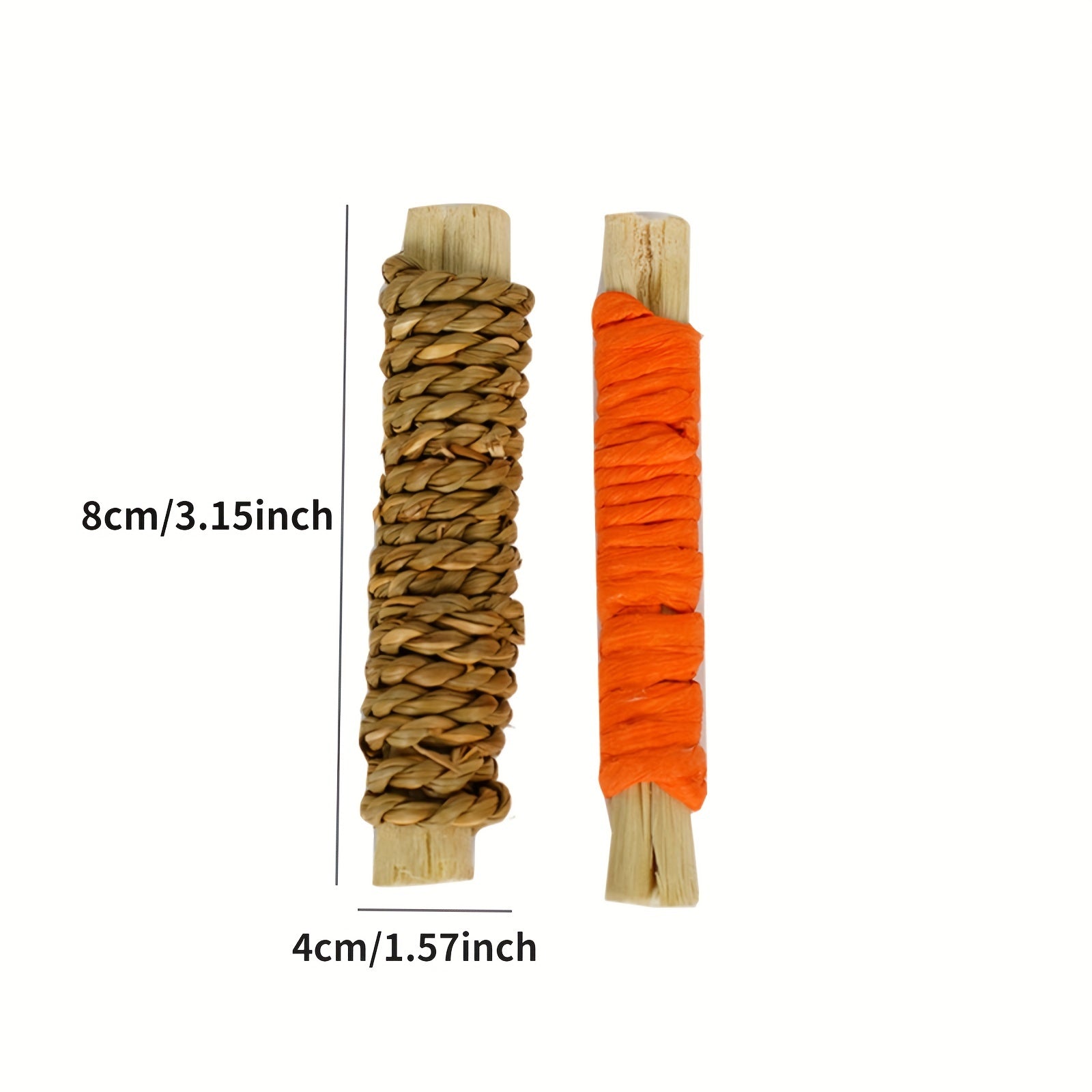 3pcs Rabbit Chew Toys Natural Pet Grass Woven Molar Stick for Dental Health