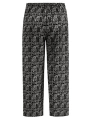  Colorblock Wide Leg Trousers With Pockets