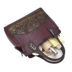 Women's Vintage Embossed Shoulder Bag Stylish Handheld Purse
