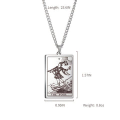 Vintage Tarot 20 Main Cards Steel Necklace Men's Stainless Steel