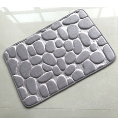 Memory Foam Bath Rug Cobblestone Embossed Bathroom Mat