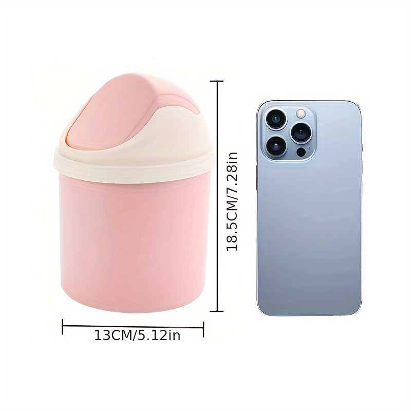 Mini Flip Top Desktop Trash Can Plastic Waste Paper Basket