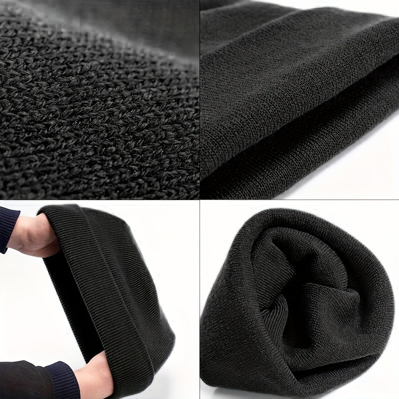 Embroidered Knitted Beanie Hat for Winter Outdoor Activities