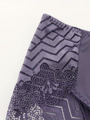 3 Pack Plus Size Sexy Panties Set Ultra Thin Soft High Rise Lace Trim Briefs