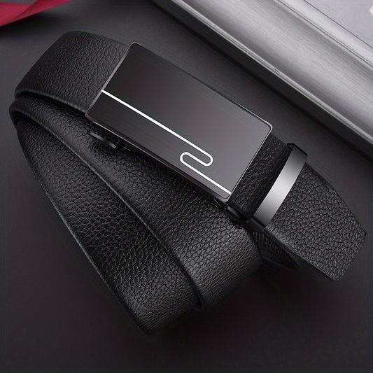 Leather Automatic Buckle Pants Belt for Men