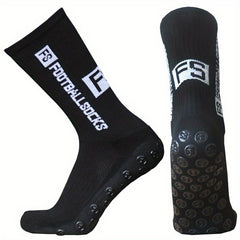 Breathable Anti-Slip Mid Calf Socks Outdoor Sports Football Letter Pattern