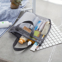 Quick Dry Mesh Shower Bag Portable Toiletry Tote for Gym and Travel