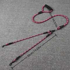 Wave Pattern Dual Dog Leash for Walking Two Dogs