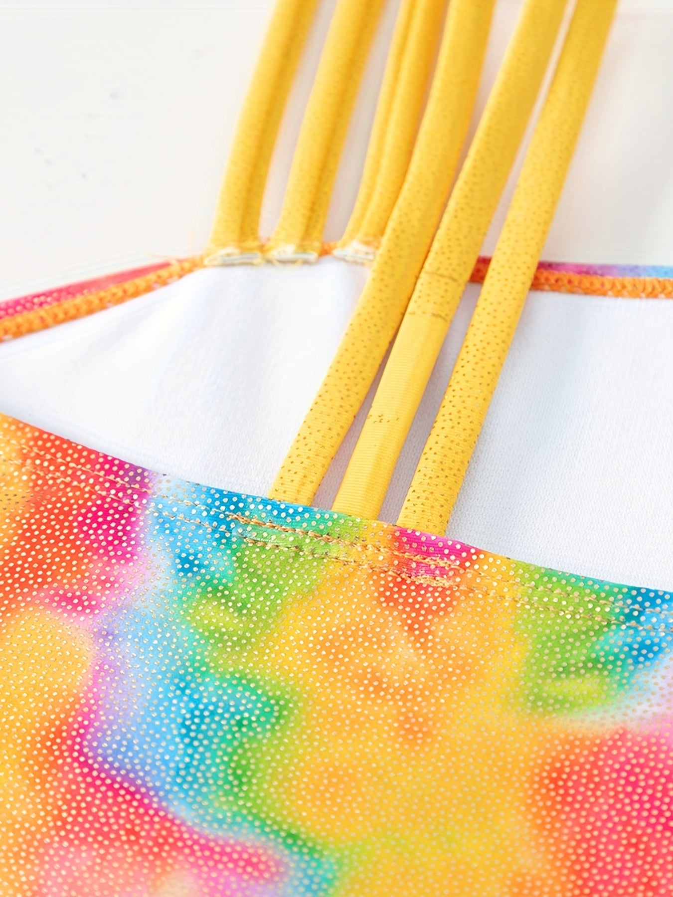 Girl's Tie Dye One piece Swimsuit Gradient Knotted Tankini