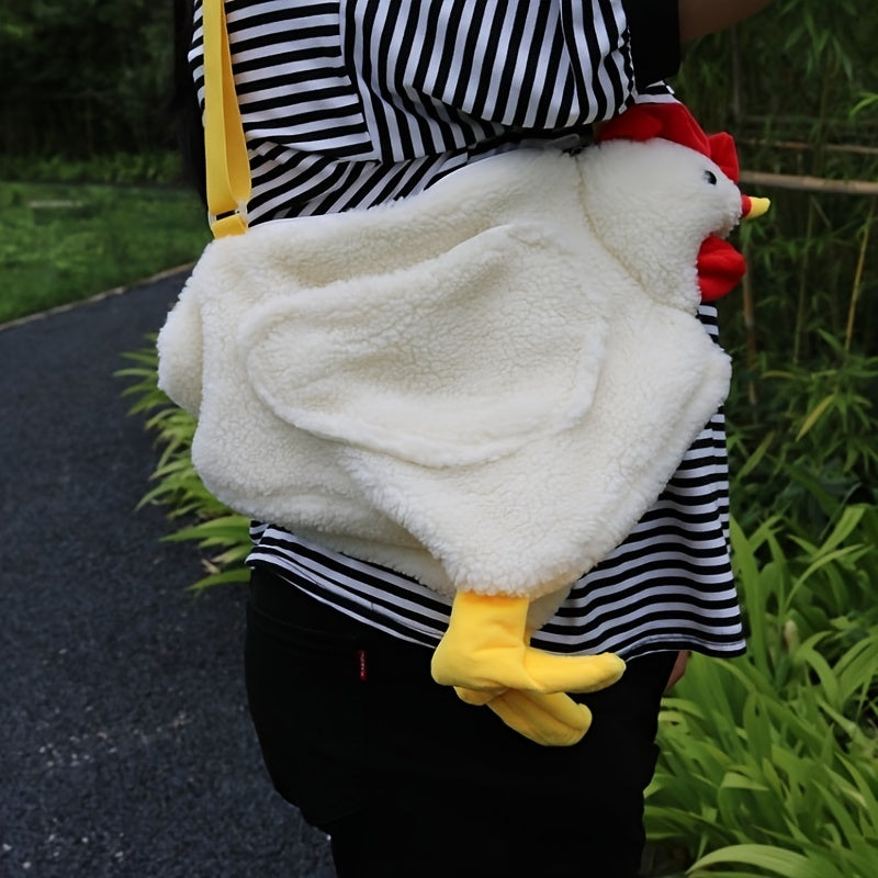 Fuzzy Chicken Crossbody Bag Cartoon Animal Doll Shoulder Bag