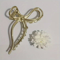 Metal Bowknot Hair Claw Clip Strong Hold Grip Hair Jaw Clip