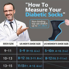 4 Pairs Bamboo Diabetic Neuropathy Socks Non Binding Loose Top & Seamless Toe