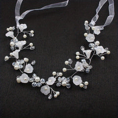 Crystal Faux Pearl Headband Tiara For Women