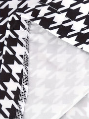  Houndstooth Print Suit Coat & Shorts Set