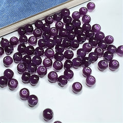 50PCS 0.32inch Natural Stone Glass Round Bead Spacer Beads