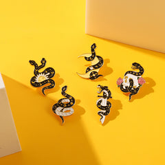 Gothic Snake Enamel Pins Horror Animal Lapel Pin