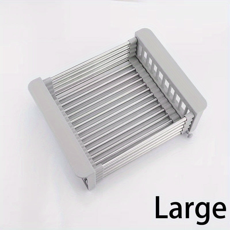 Extendable Drain Basket Dish Rack for Kitchen Sink