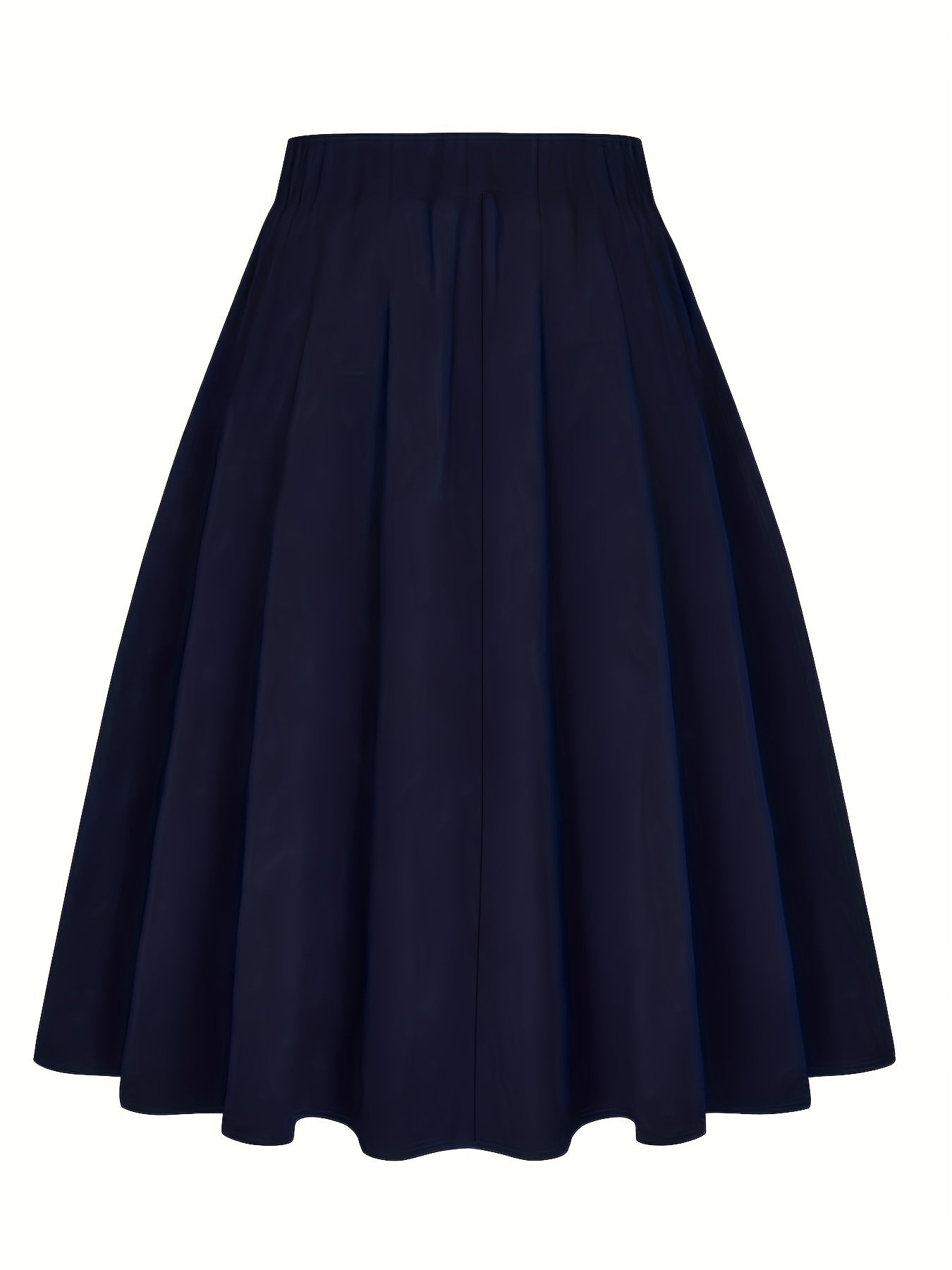  Casual Skirt Solid Elastic Bow Knot A-line Belted Skirt