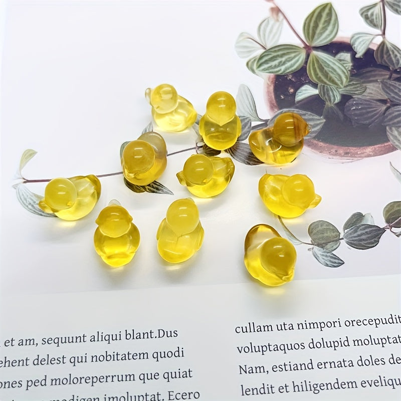 Yellow Fluorite Duck Carving Healing Crystal Natural Stone