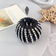Rhinestone Hair Clip Ponytail Holder Bird Nest Shape Headwear