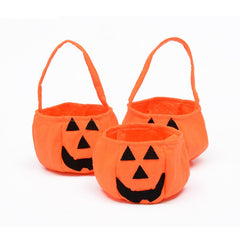 3pcs Pumpkin Candy Bag Trick Or Treat Halloween Pumpkin Bag