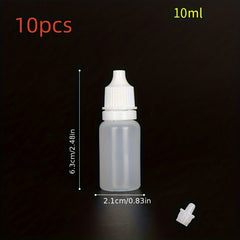 10pcs Plastic Squeezable Dropper Bottles 5ml-20ml Eye Liquid Refillable Bottles