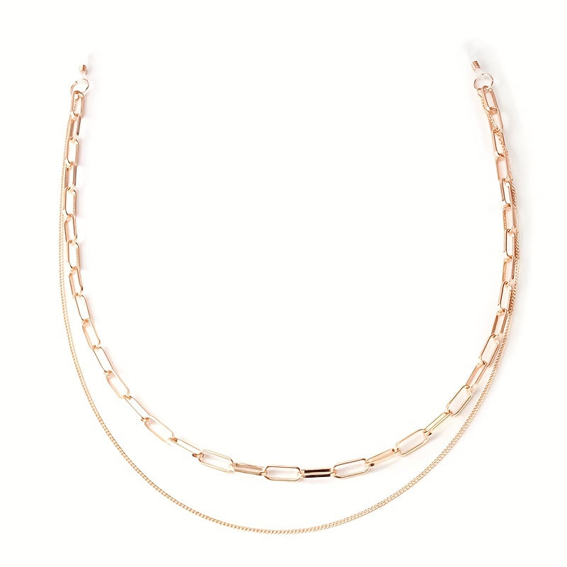 Men's Hip hop Long Necklace For Glasses Double Chain