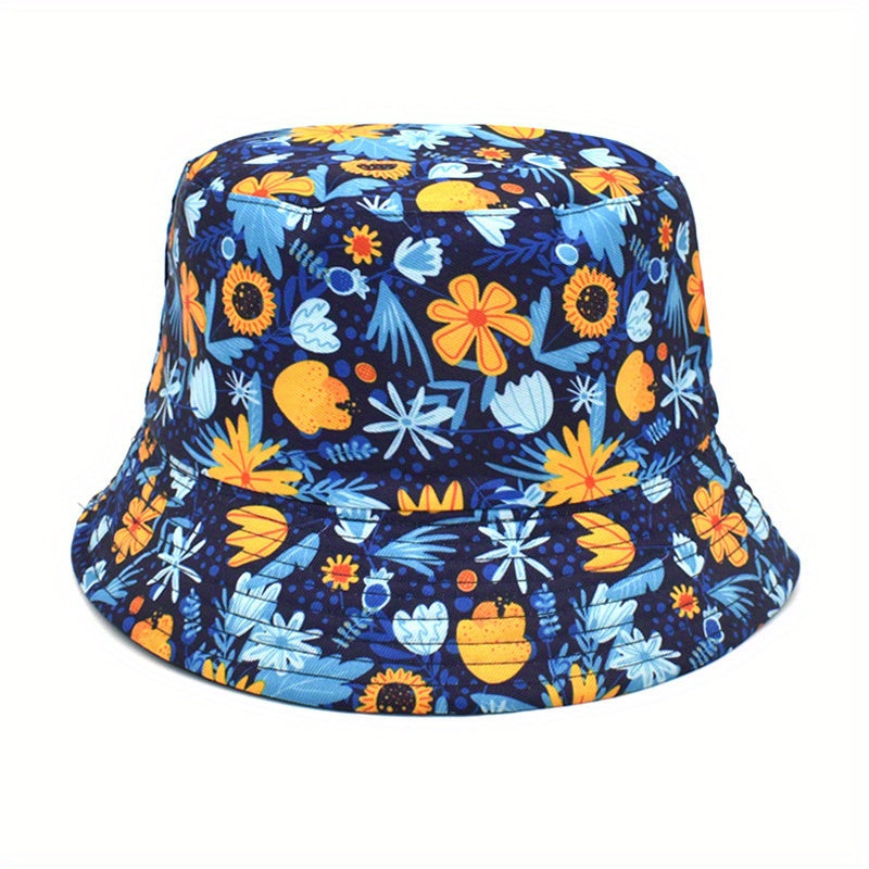 Cartoon Pattern Print Bucket Hat Lightweight Mushroom Whale Sun Hat