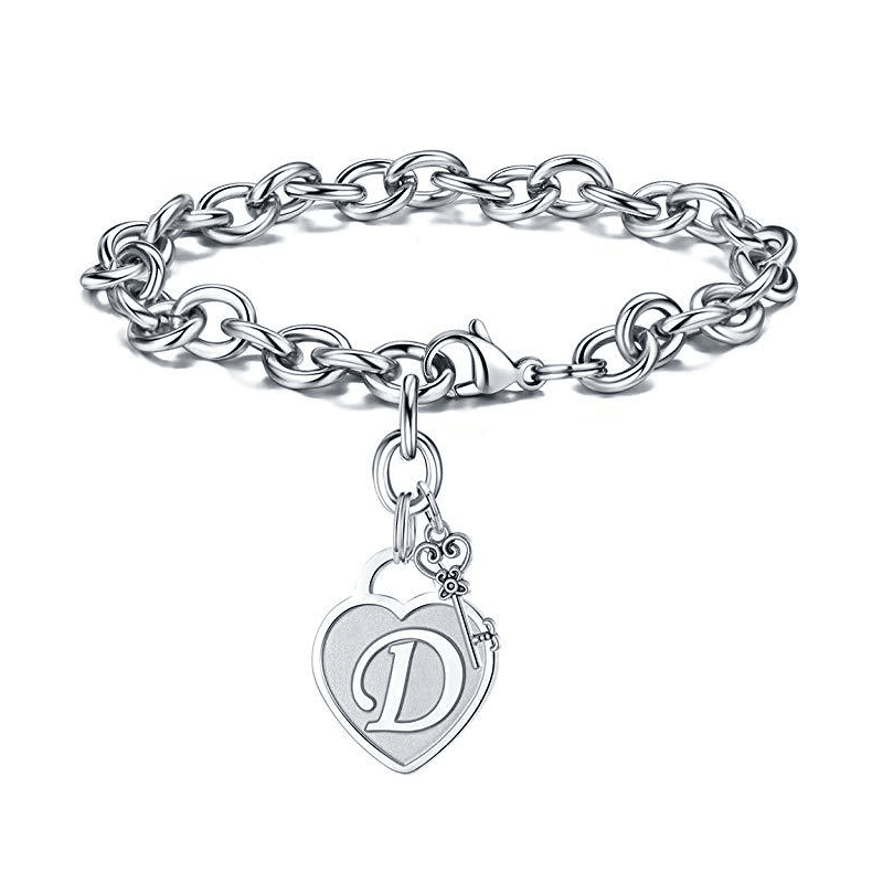 Men's Hip Hop Heart Key Charm Bracelet